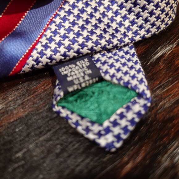 Tommy Hilfiger Blue and Red Striped Silk Tie - Picture 4 of 4